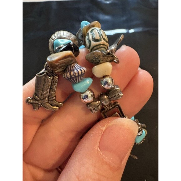 Vtg Southwest Watch Women 25mm Silver Tone Beaded Bracelet Band-Untested - Picture 4 of 9